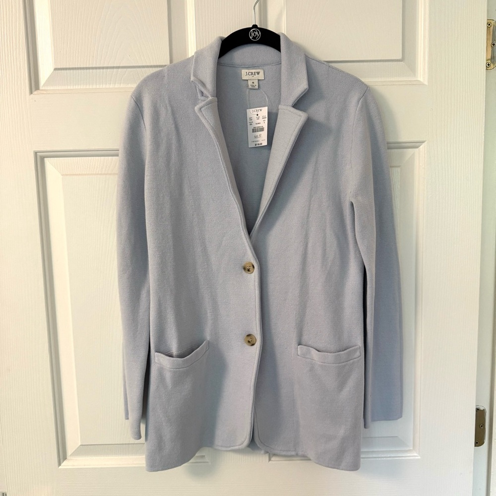 J. Crew Blue Blazer with Notched Lapel and Relaxed Fit